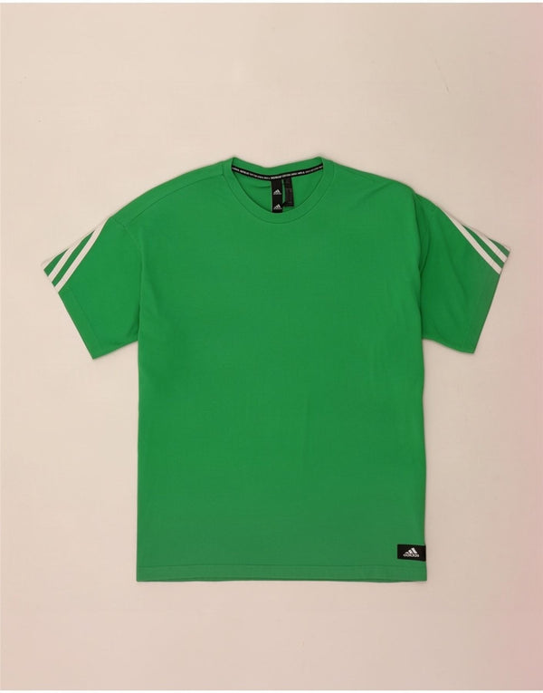 Adidas Mens T-Shirt Top XL Green Cotton