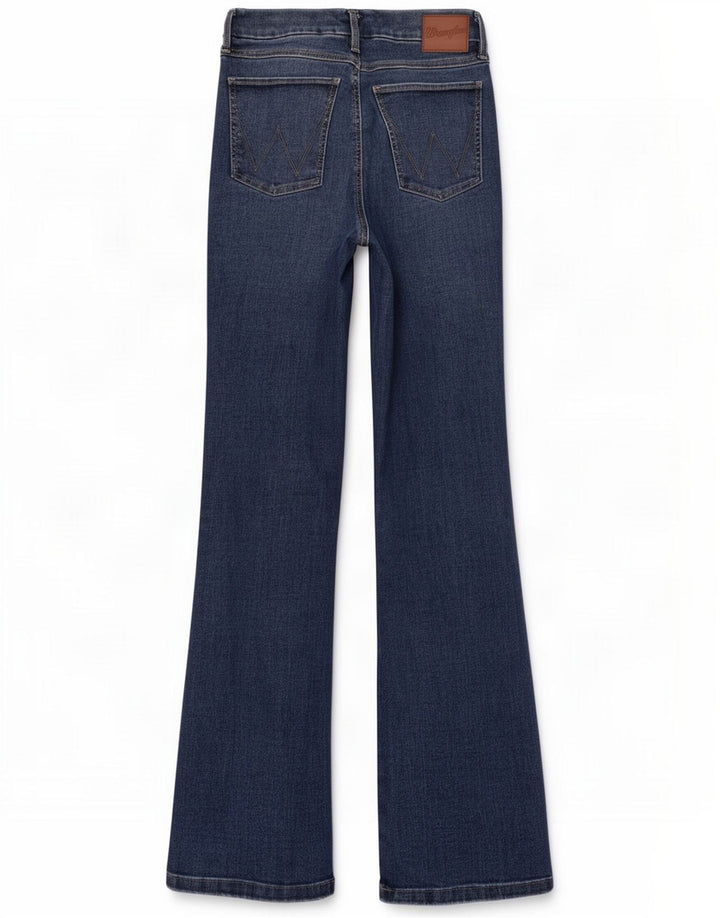 Blanc bootcut Wrangler pentru femei W28 L34 Bumbac albastru