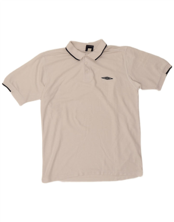 Tricou polo pentru bărbați Umbro Poliester alb mediu