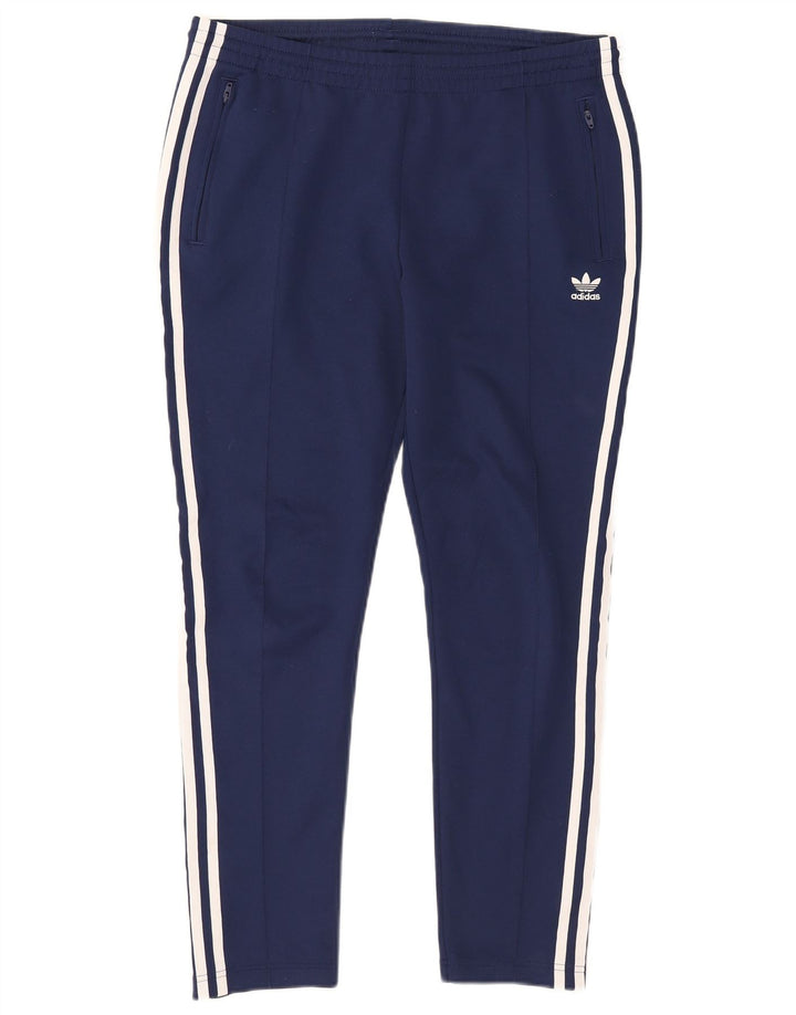 Pantaloni de trening Adidas pentru femei UK 14 Poliester mari bleumarin