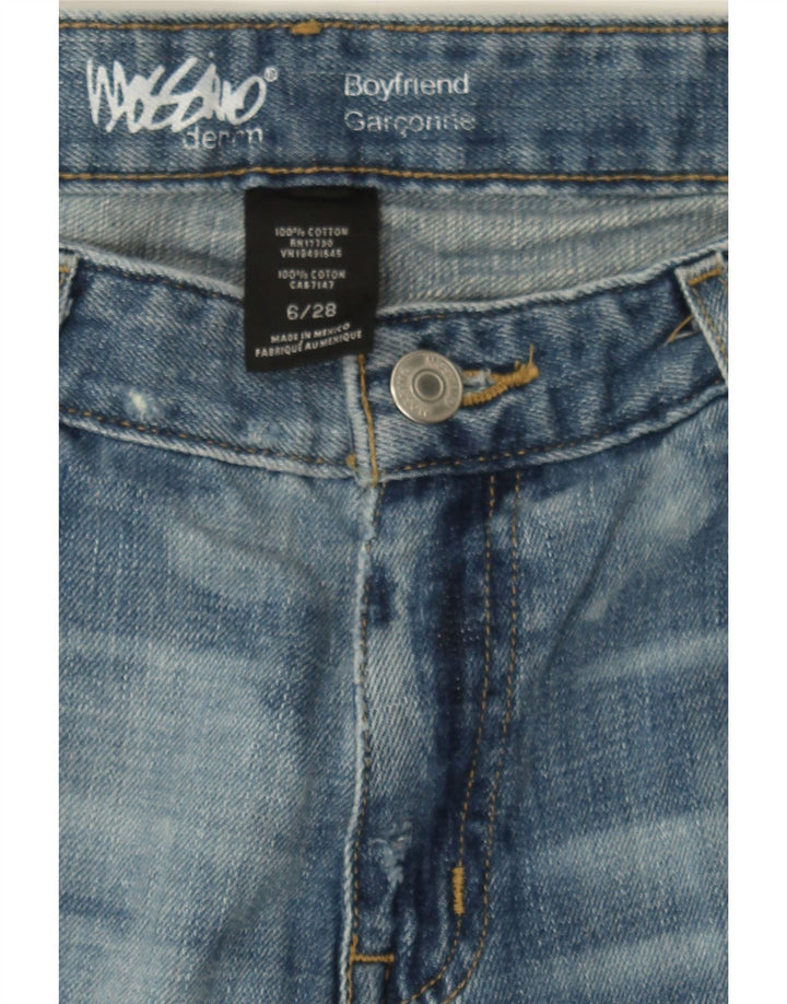 MOSSIMO Womens Boyfriend Distressed Slim Jeans US 6 Medium W28 L32 Blue Vintage Mossimo and Second-Hand Mossimo from Messina Hembry 