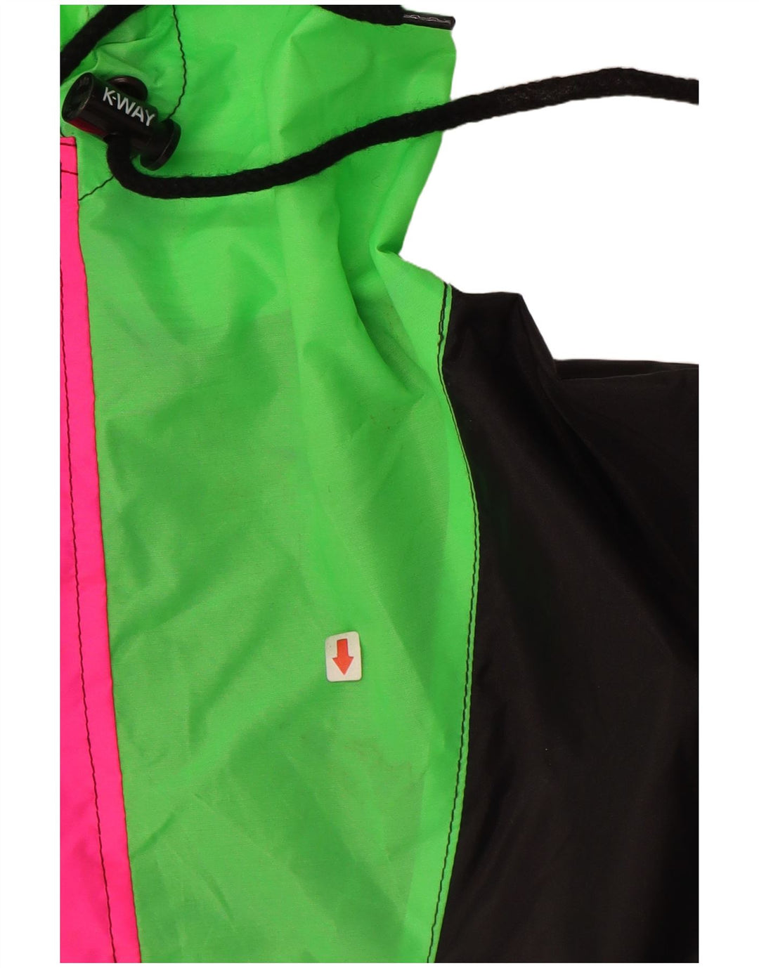 Jachetă Anorak cu glugă pentru bărbați K-WAY UK 40, mare, neagră, poliamidă color bloc