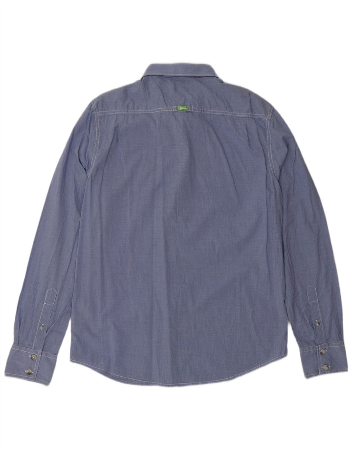 Cămașă pentru bărbați SUPERDRY XL, bumbac vichy albastru