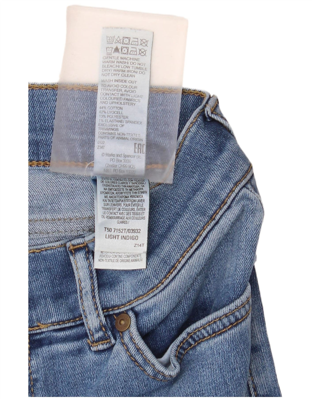 Blugi evazați cu autograf pentru femei Marks & Spencer UK 10 Small W26 L30 Blue
