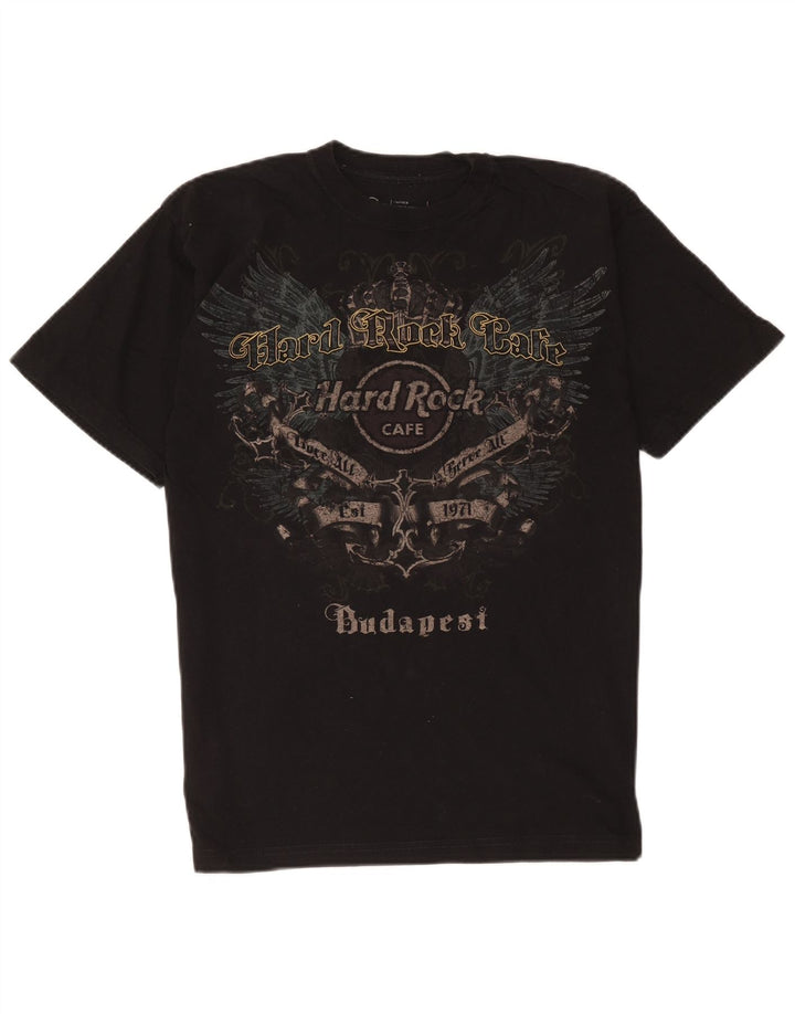 Tricou grafic Budapesta pentru bărbați Hard Rock Cafe Top, bumbac mediu negru