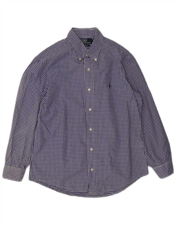 Cămașă Polo Ralph Lauren pentru bărbați Mărimea 39 15 1/2 Mediu Bleumarin Vichy