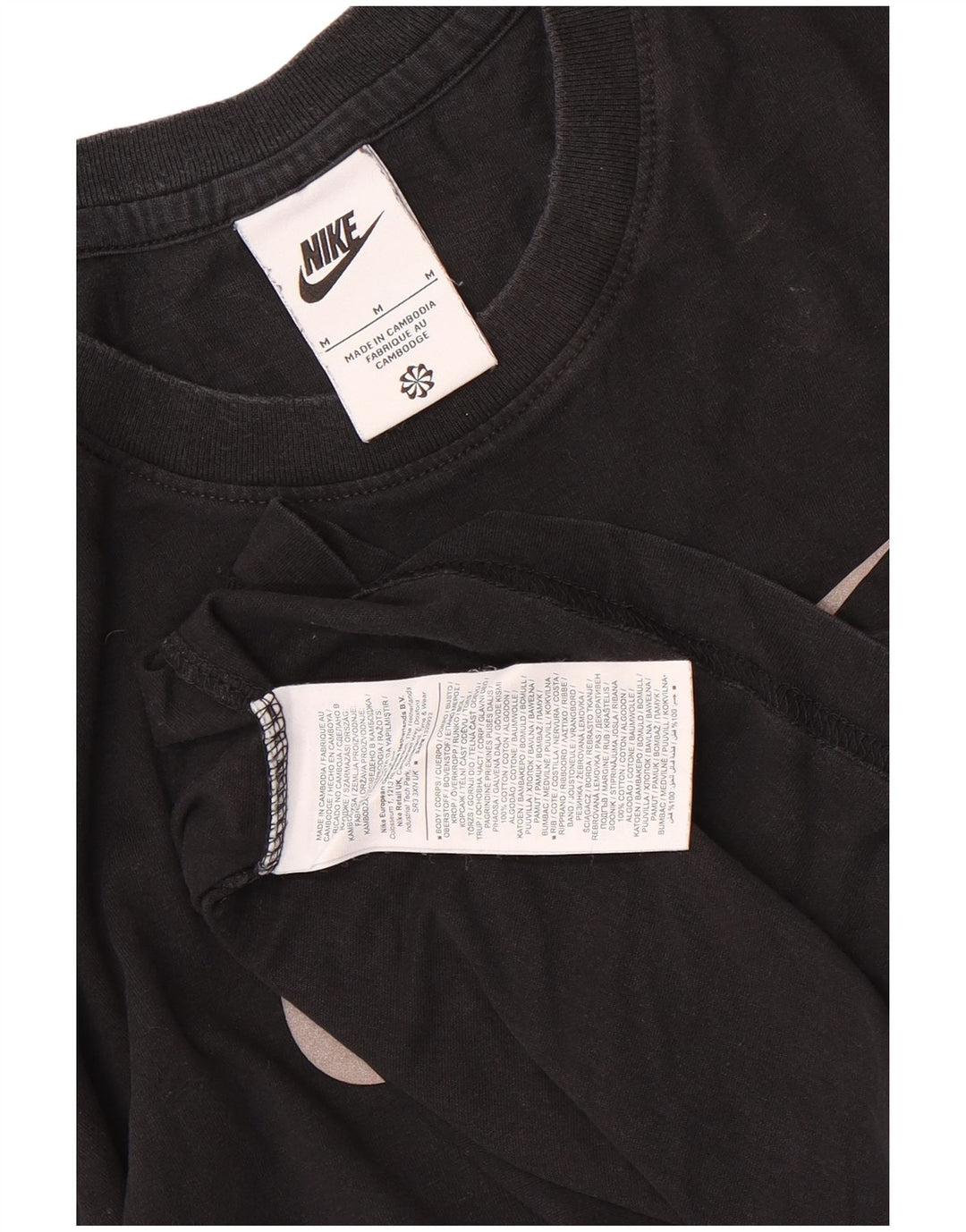 Tricou grafic Nike pentru bărbați Top mediu negru din bumbac color bloc