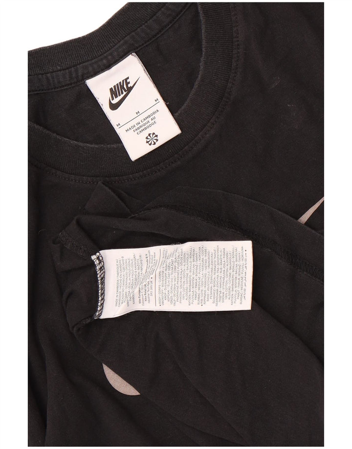 Tricou grafic Nike pentru bărbați Top mediu negru din bumbac color bloc