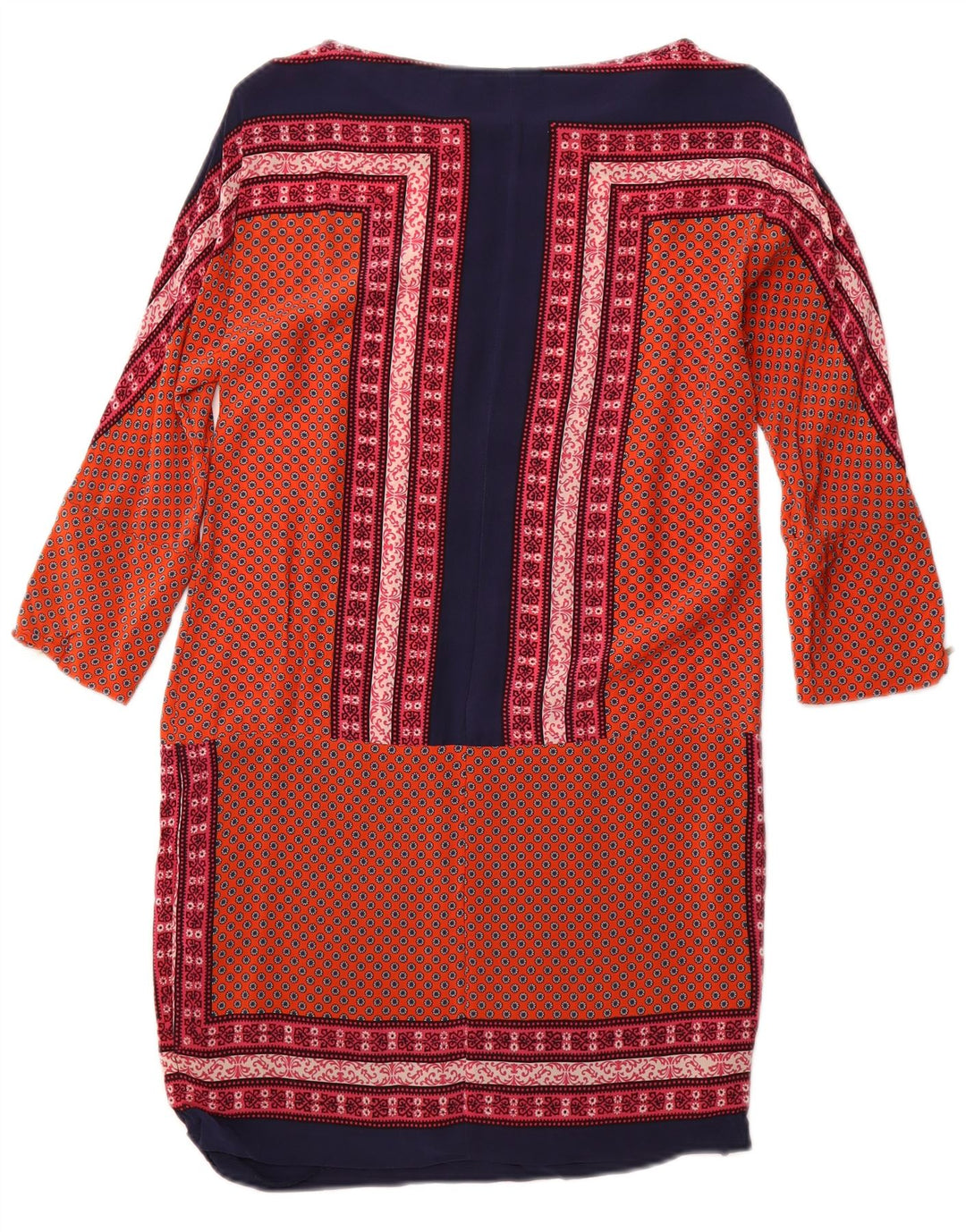 MASSIMO DUTTI Rochie schimbătoare pentru femei cu mâneci 3/4 UK 12 Medium Orange Floral