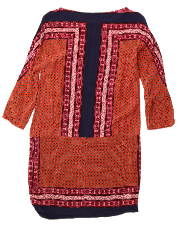 MASSIMO DUTTI Rochie schimbătoare pentru femei cu mâneci 3/4 UK 12 Medium Orange Floral