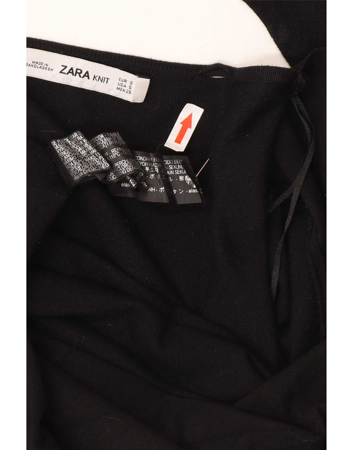Pulover cardigan deschis pentru bărbați Zara UK 10 mic, negru, viscoză