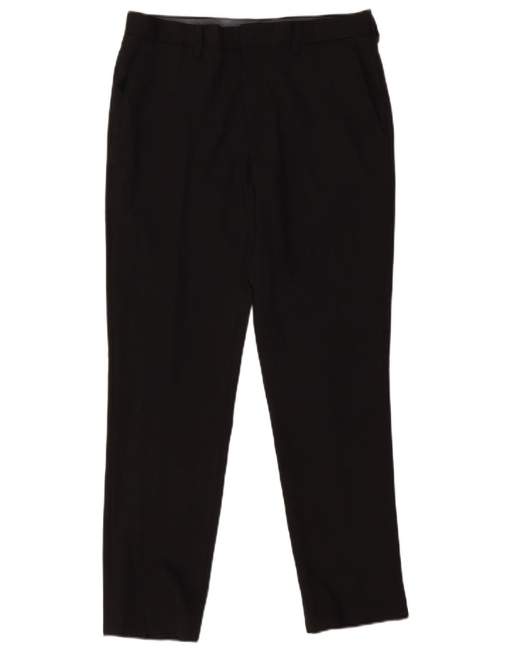 Pantaloni de costum pentru bărbați Marks & Spencer Slim Fit L32 L29 Lână neagră