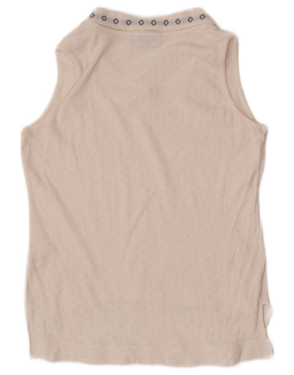 Sergio Tacchini Tricou polo fără mâneci pentru femei EU 38 Medium White Fair Isle