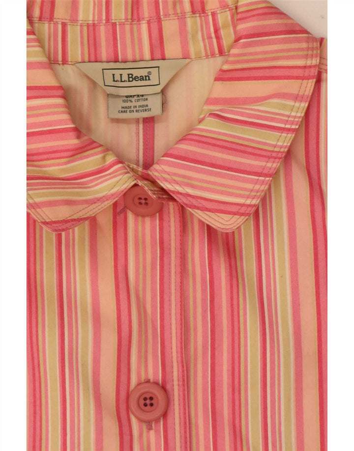 Jachetă blazer pentru femei L.L.Bean Petite, cu 5 nasturi, UK 14 Medium, roz în dungi