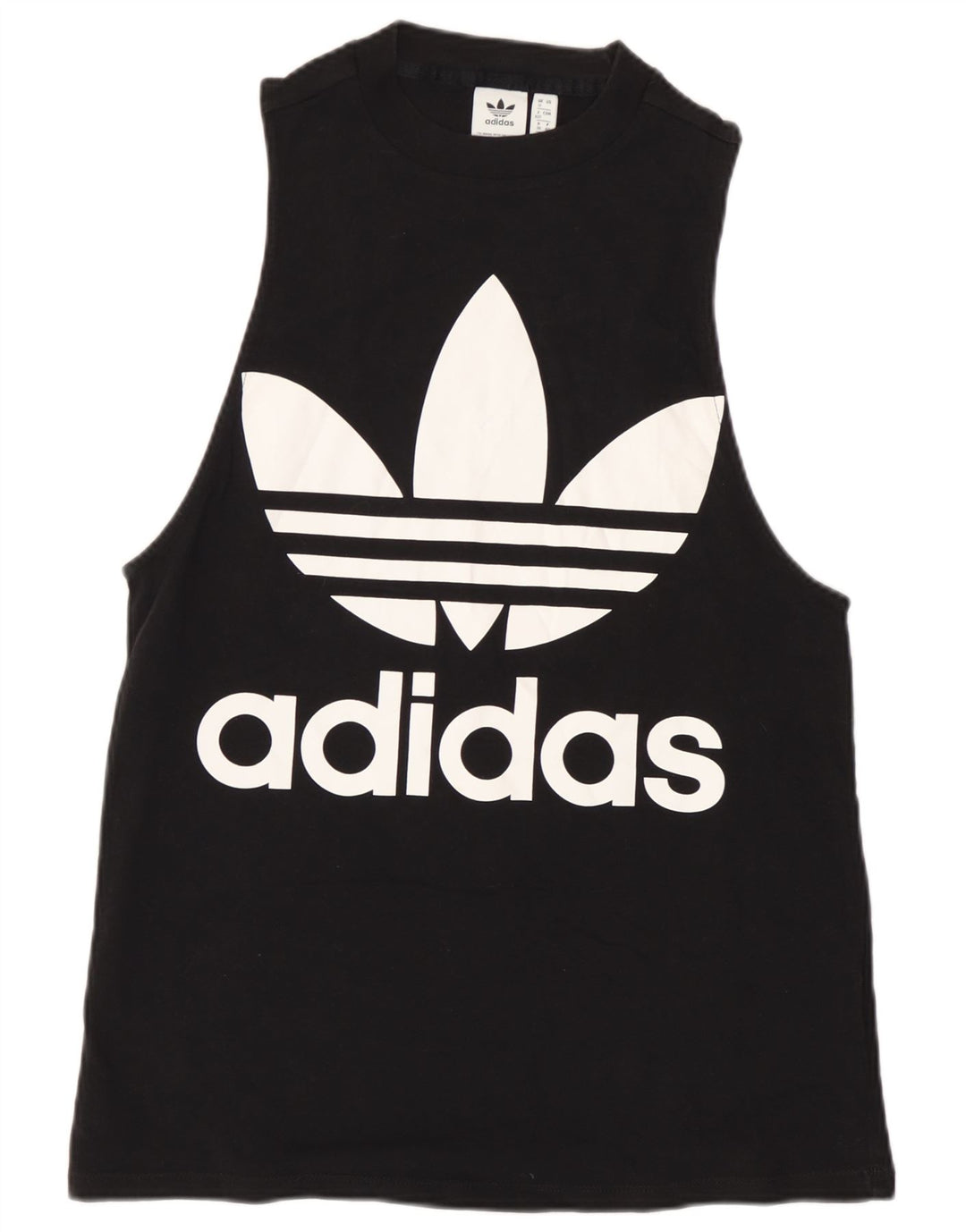 Vesta grafică pentru femei Adidas UK 12, bumbac mediu negru