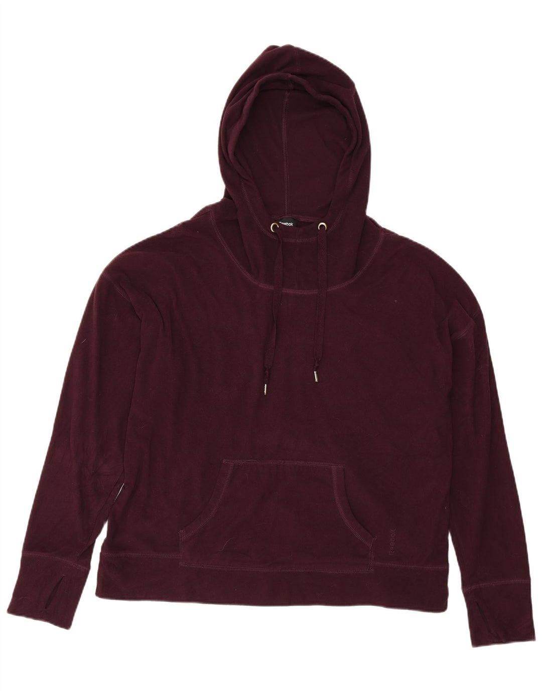Pulover supradimensionat din lână cu glugă REEBOK pentru femei UK 14 Burgundy mediu