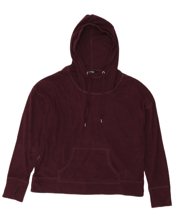 Pulover supradimensionat din lână cu glugă REEBOK pentru femei UK 14 Burgundy mediu