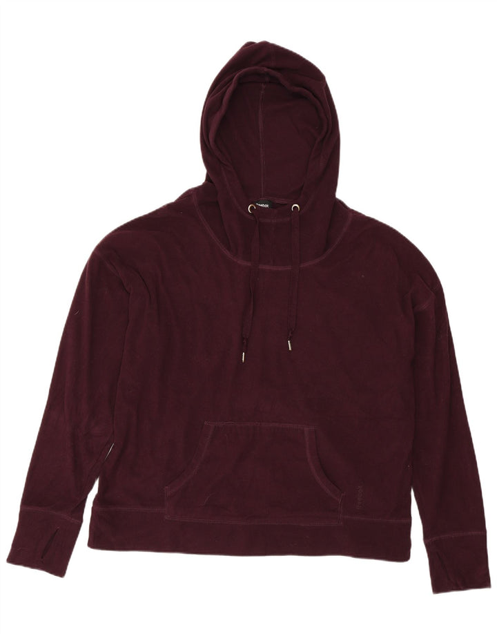Pulover supradimensionat din lână cu glugă REEBOK pentru femei UK 14 Burgundy mediu