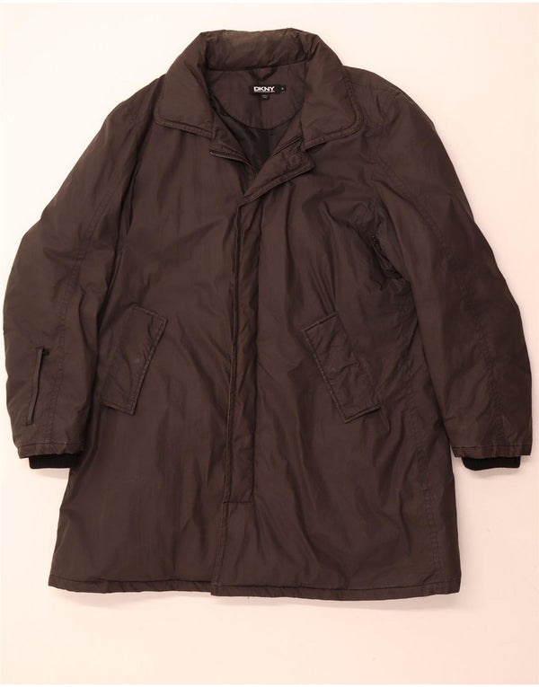 Palton căptușit cu glugă pentru bărbați Dkny UK 42 XL bumbac negru