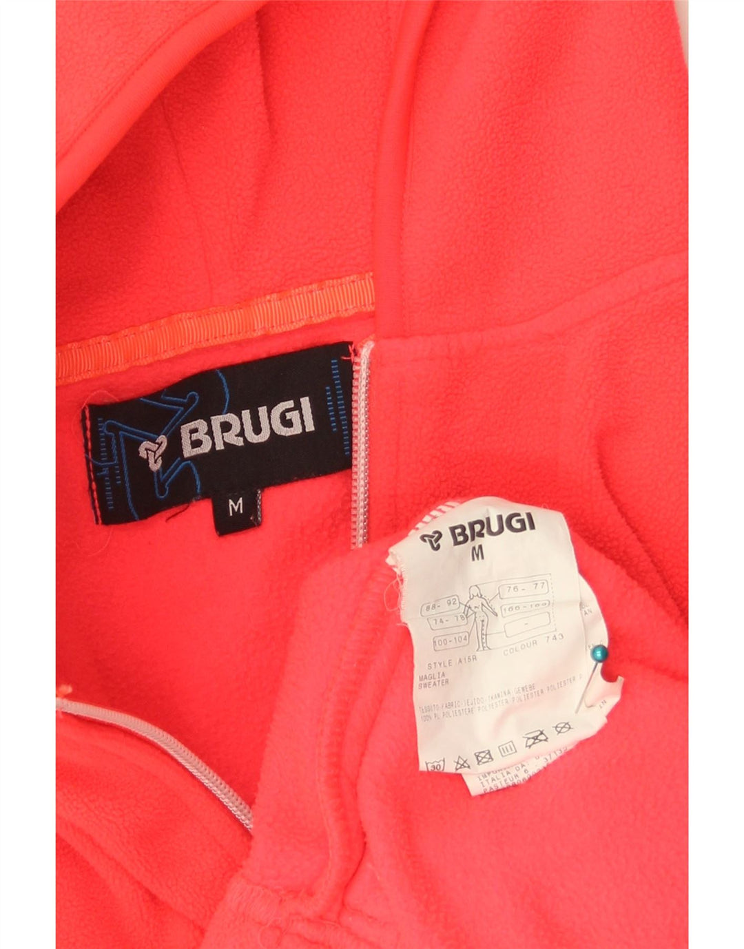 Jachetă fleece cu glugă BRUGI pentru femei UK 14 Medium Red Paisley Poliester