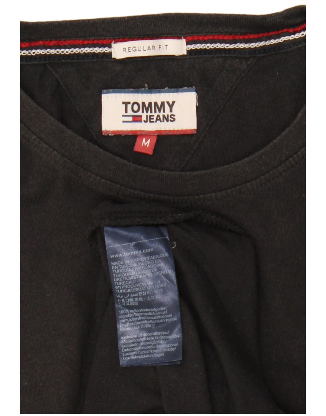 Tricou Tommy Hilfiger pentru bărbați, cu croiala normală, top mediu din bumbac negru