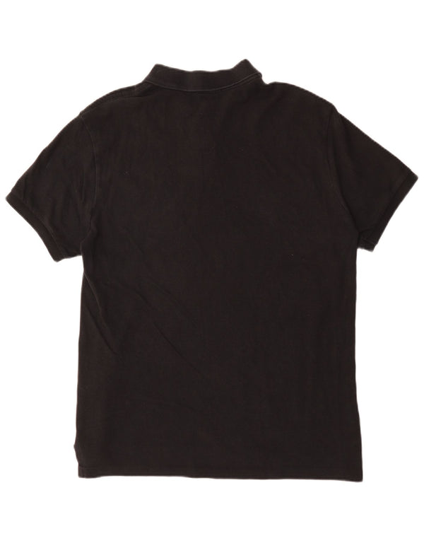 Cămașă polo pentru bărbați Polo Ralph Lauren slim fit, bumbac negru mare