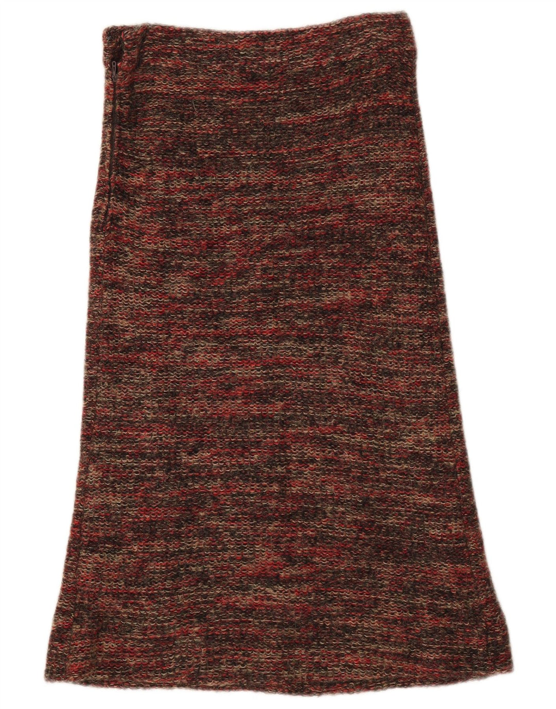Fustă A-Line tricotată Vintage pentru femei W27 Lână mică multicoloră cu pete