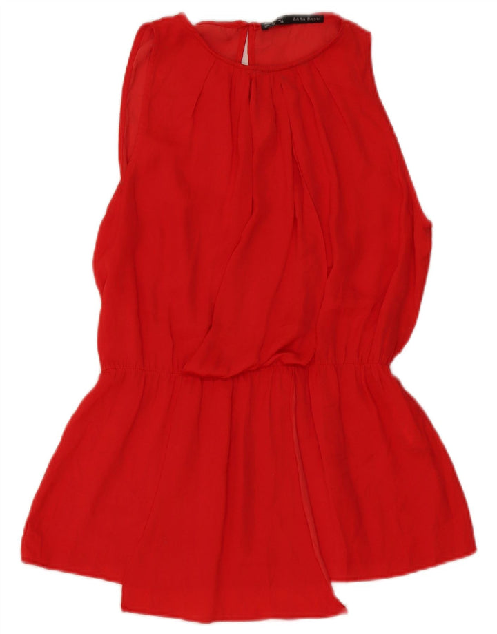 Bluză fără mâneci pentru femei Zara UK 14 Poliester roșu mediu