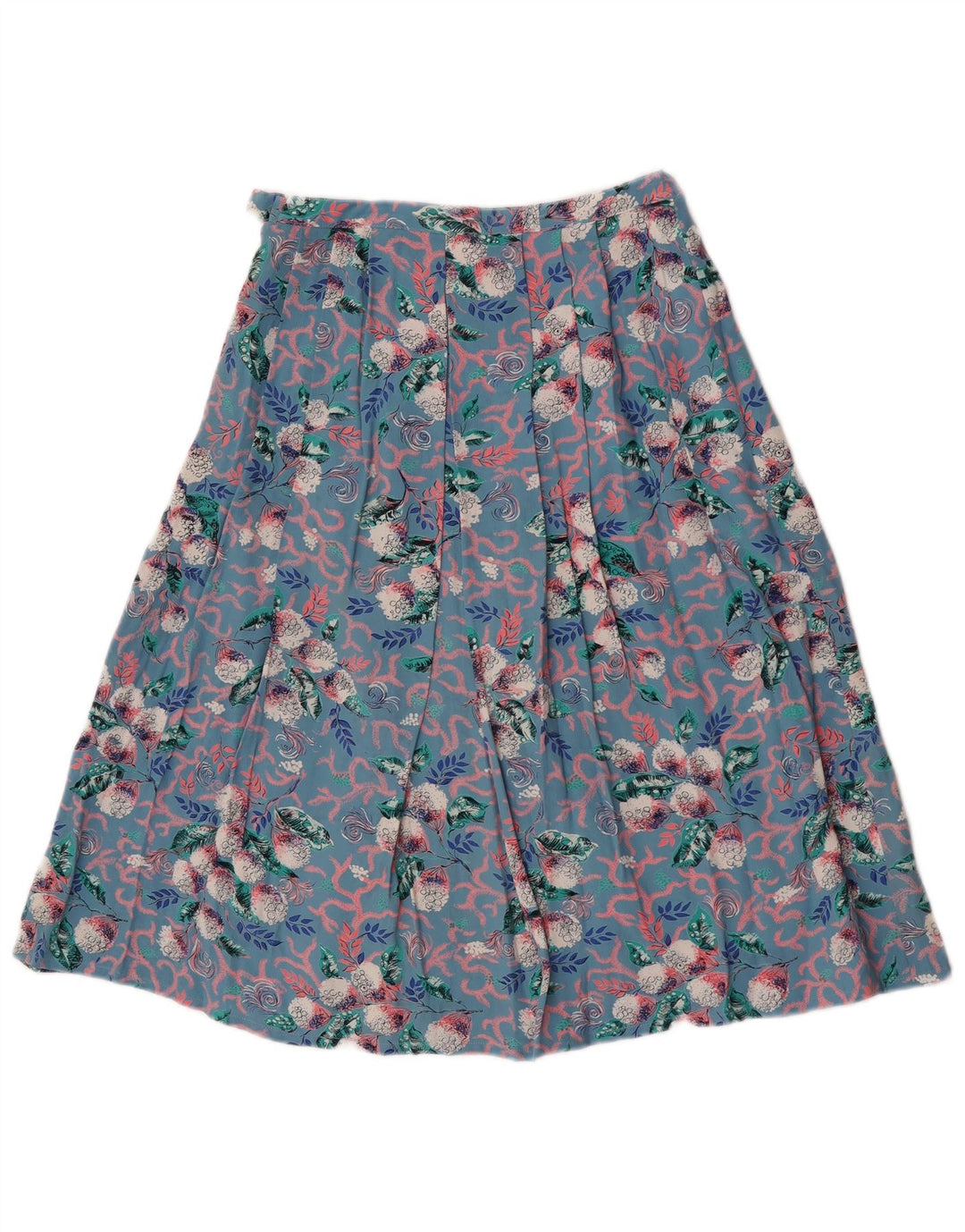 Fusta plisată Vintage pentru femei W26 Small Blue Floral