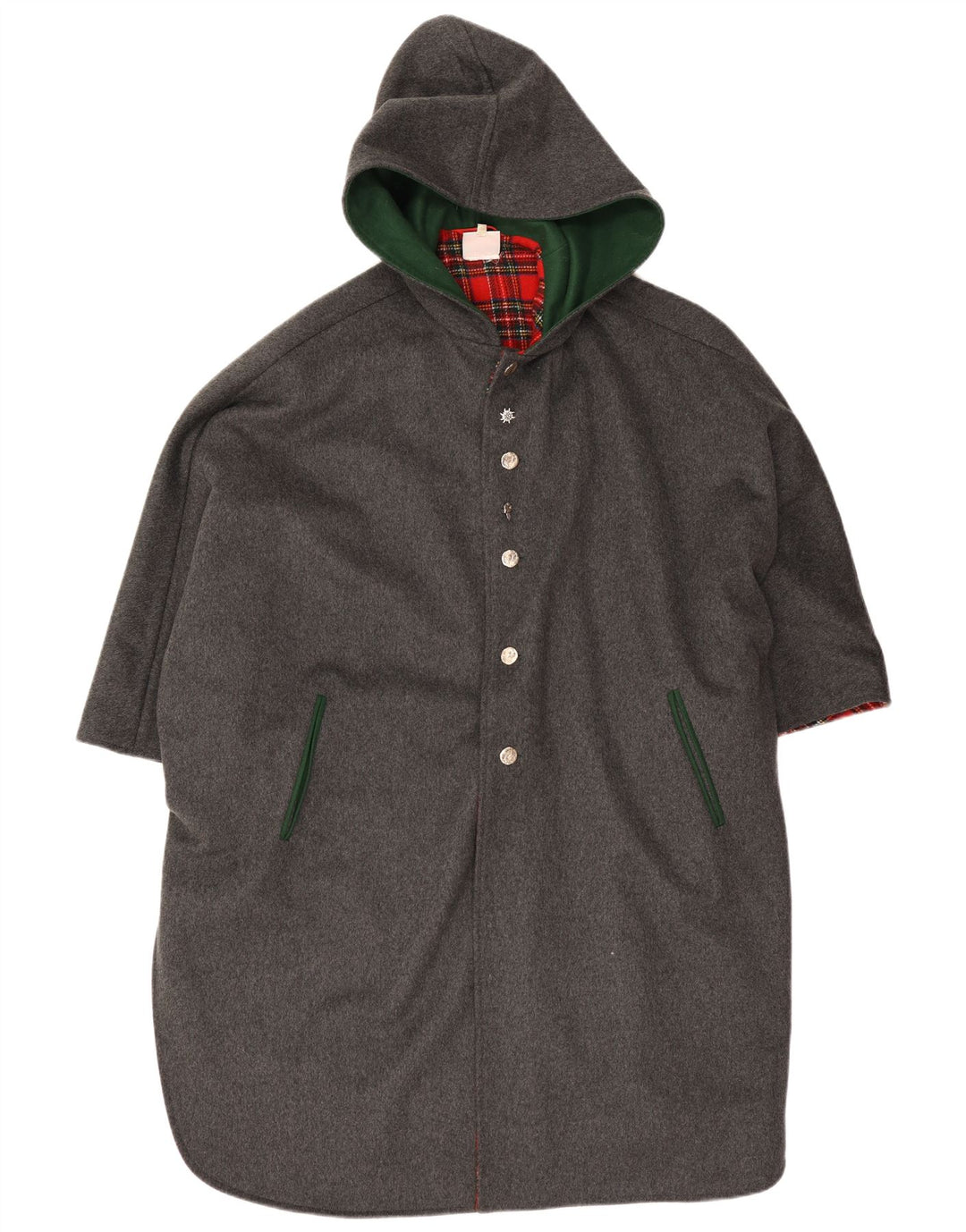 Palton vintage pentru femei cu glugă, mărime unica, gri