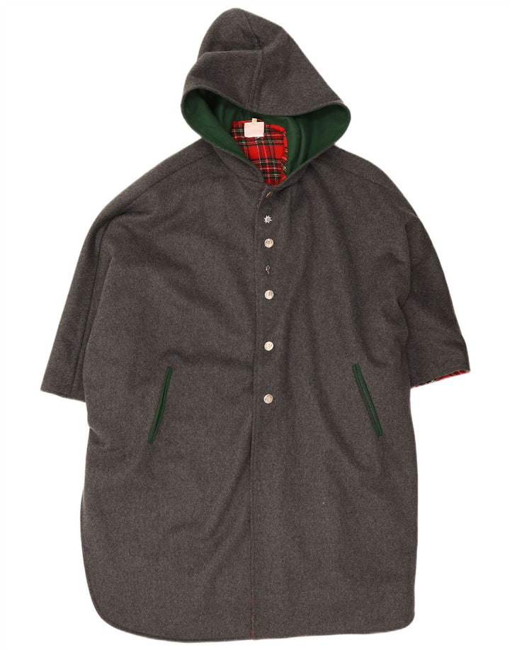 Palton vintage pentru femei cu glugă, mărime unica, gri