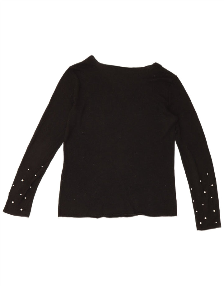 Top femeie Zara cu mânecă lungă UK 14 Medium Negru
