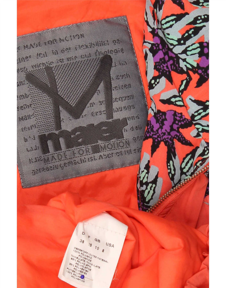 Jachetă de schi supradimensionată pentru femei Maier UK 10 Small Orange Floral Poliamidă