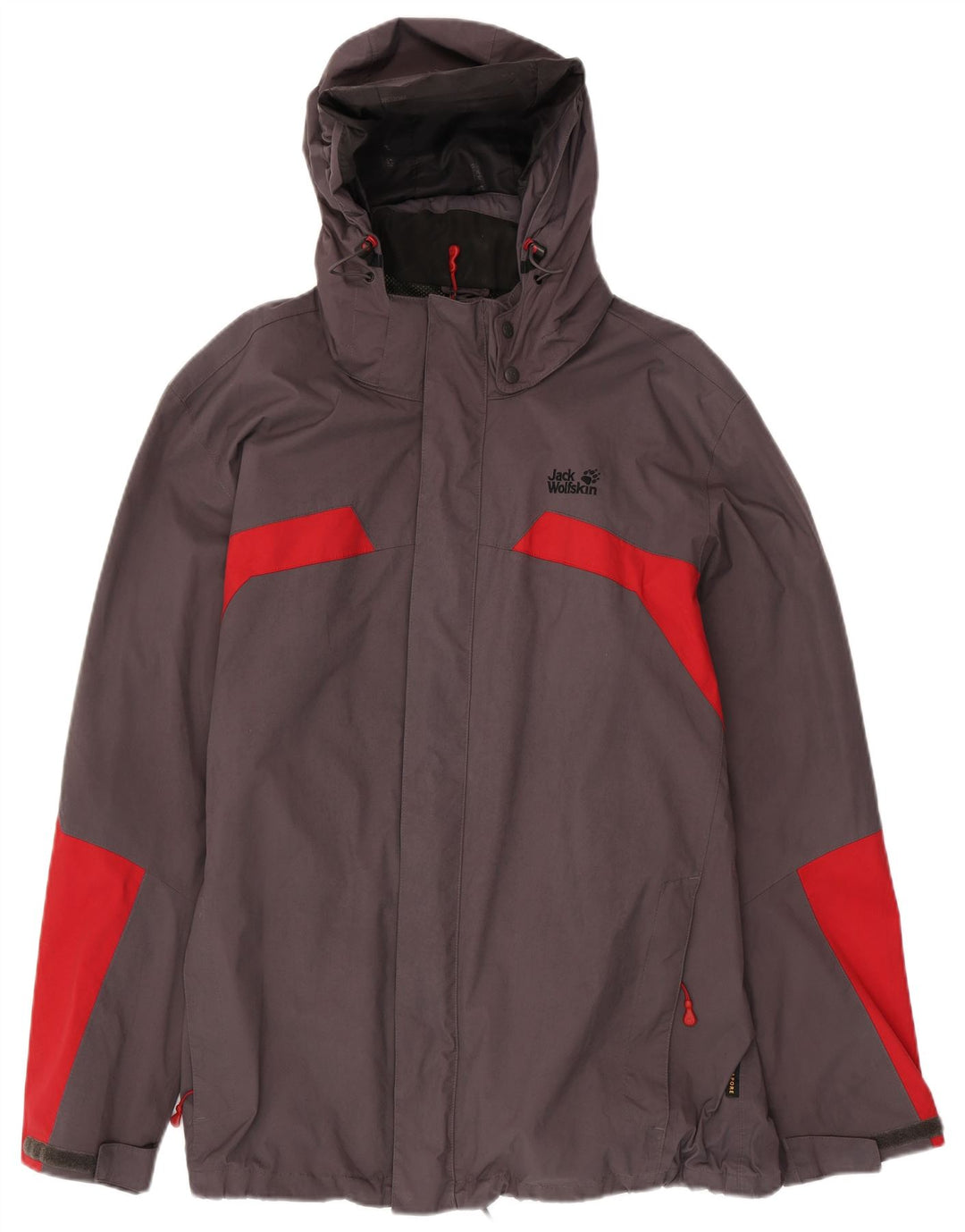 JACK WOLFSKIN Jachetă de ploaie cu glugă pentru bărbați UK 48 2XL Gri Poliamidă color bloc