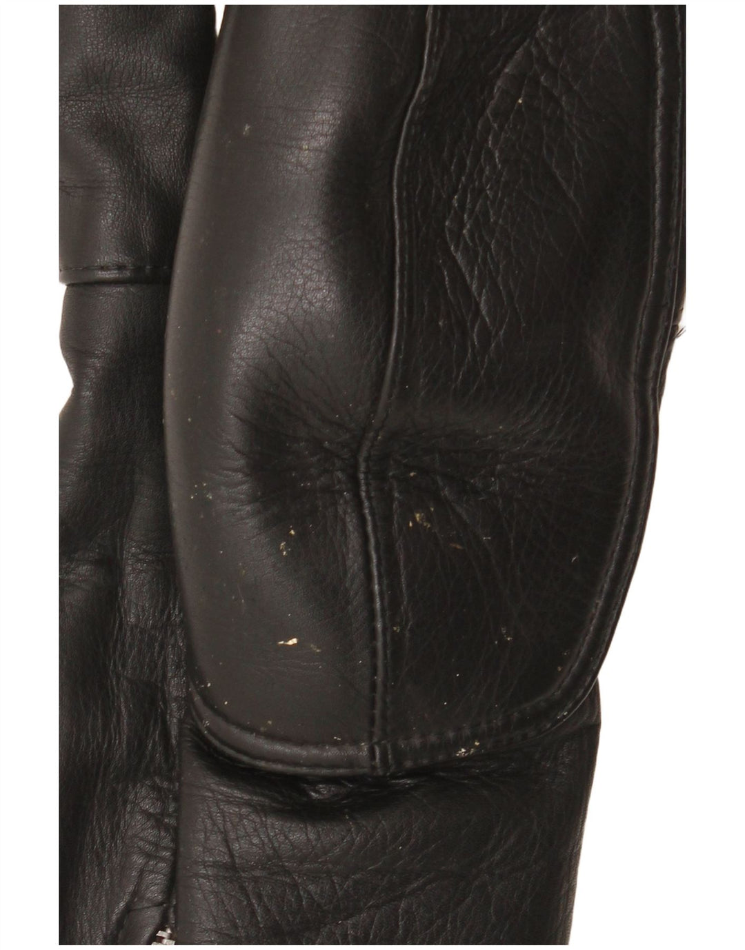 Pantaloni motociclisti din piele vintage pentru bărbați W34 L30 negru colorblock