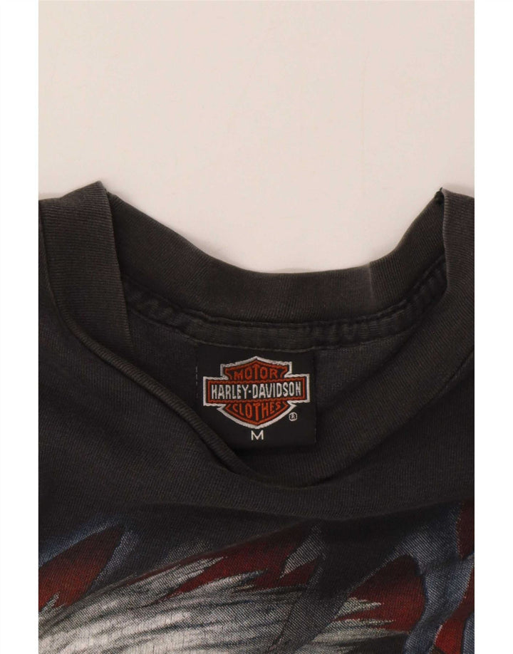 Tricou grafic Harley Davidson pentru bărbați 1990 Top motocicletă din bumbac gri mediu