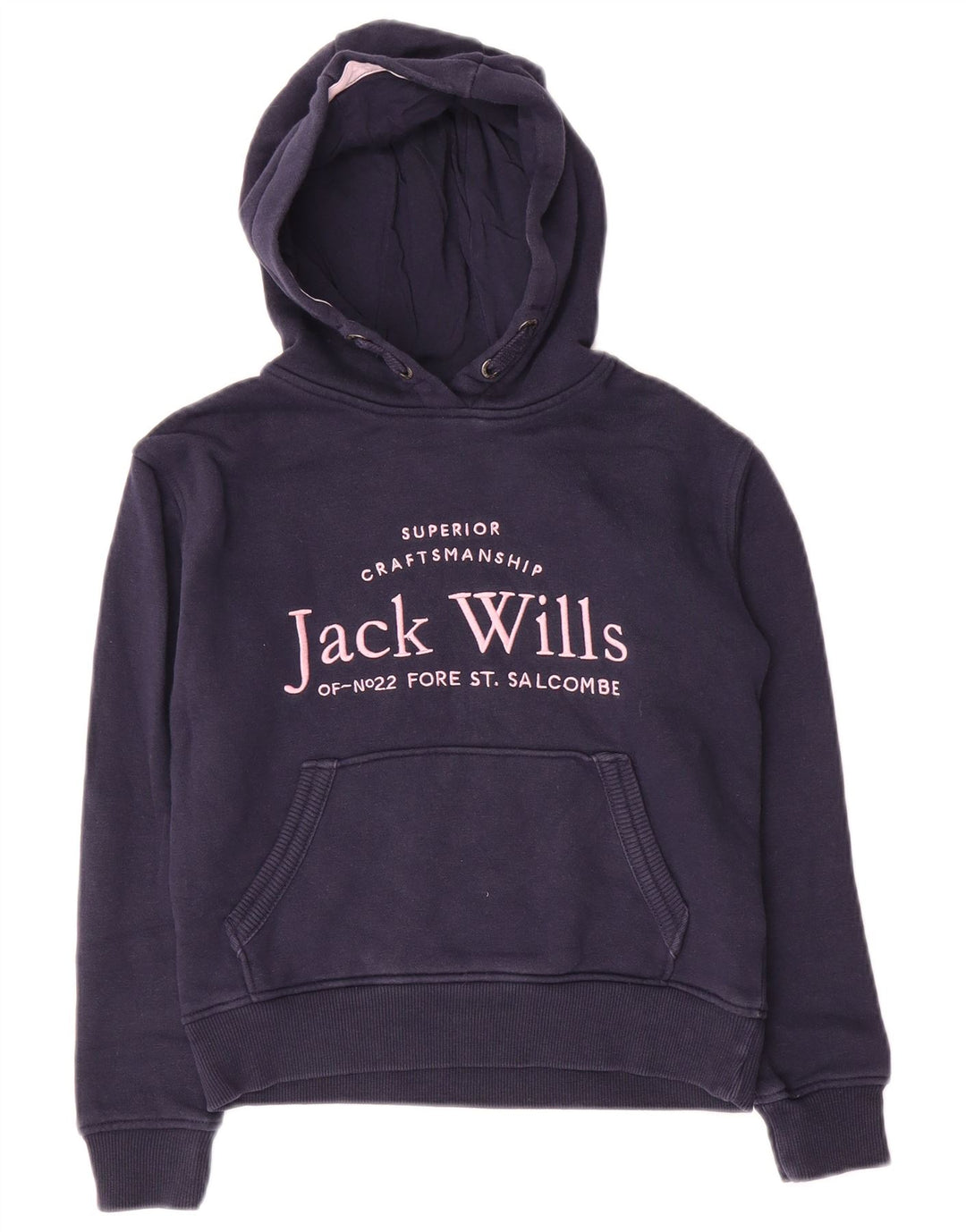 JACK WILLS Pulover cu glugă cu grafic pentru fete 8-9 ani Bumbac bleumarin