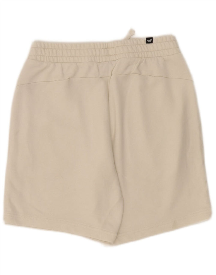 Pantaloni scurti sport grafic Puma pentru femei UK 12, bumbac alb mediu
