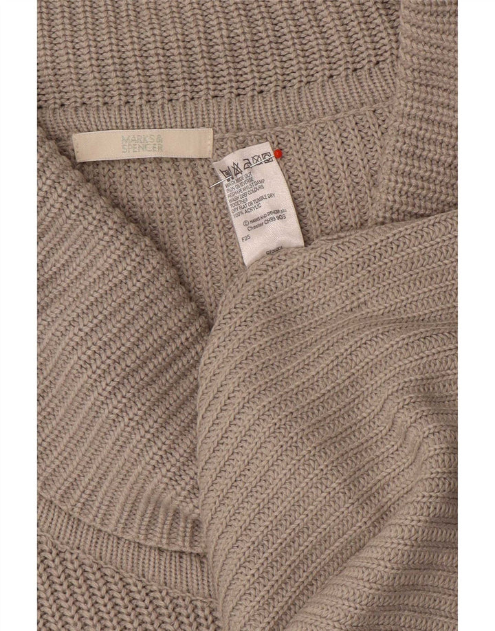 Rochie cu pulover cu mânecă lungă pentru femei Marks & Spencer, cu gât rulat, UK 12, gri mediu