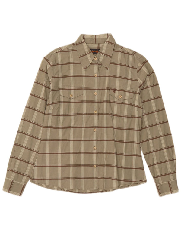 Cămașă Timberland pentru femei UK 14 Medium Khaki Check Bumbac