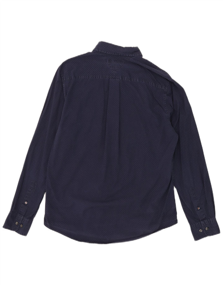 Cămașă pentru bărbați Tommy Hilfiger, bumbac cu pete, albastru marin mediu