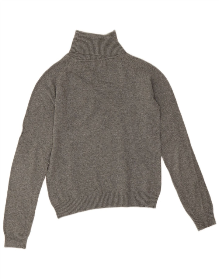 Pulover pentru femeie cu gât rulat Zara UK 12 bumbac gri mediu