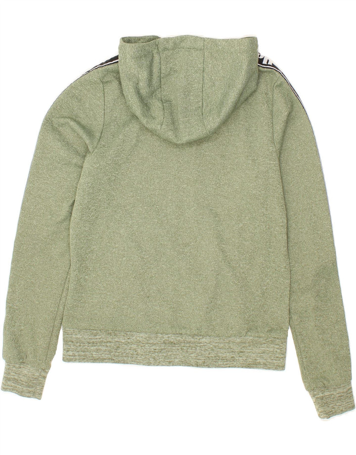 ELLESSE Womens Graphic Zip Hoodie Sweater UK 10 Small  Green Polyester Vintage Ellesse and Second-Hand Ellesse from Messina Hembry 