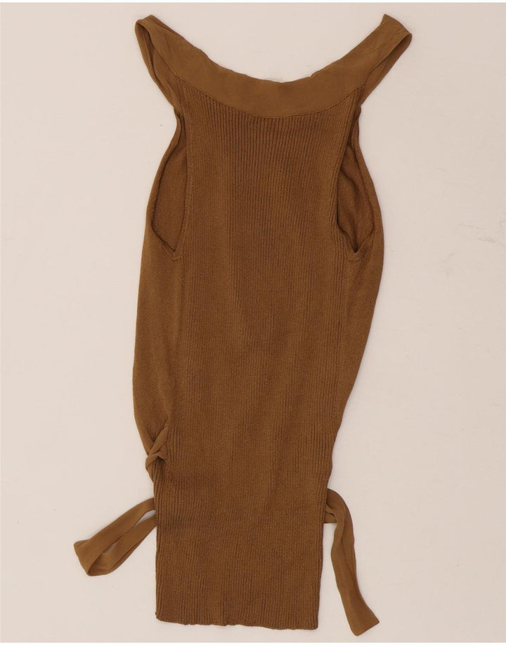 Top pentru femei Massimo Dutti cu umăr dezactivat UK 14, mare, maro, viscoză