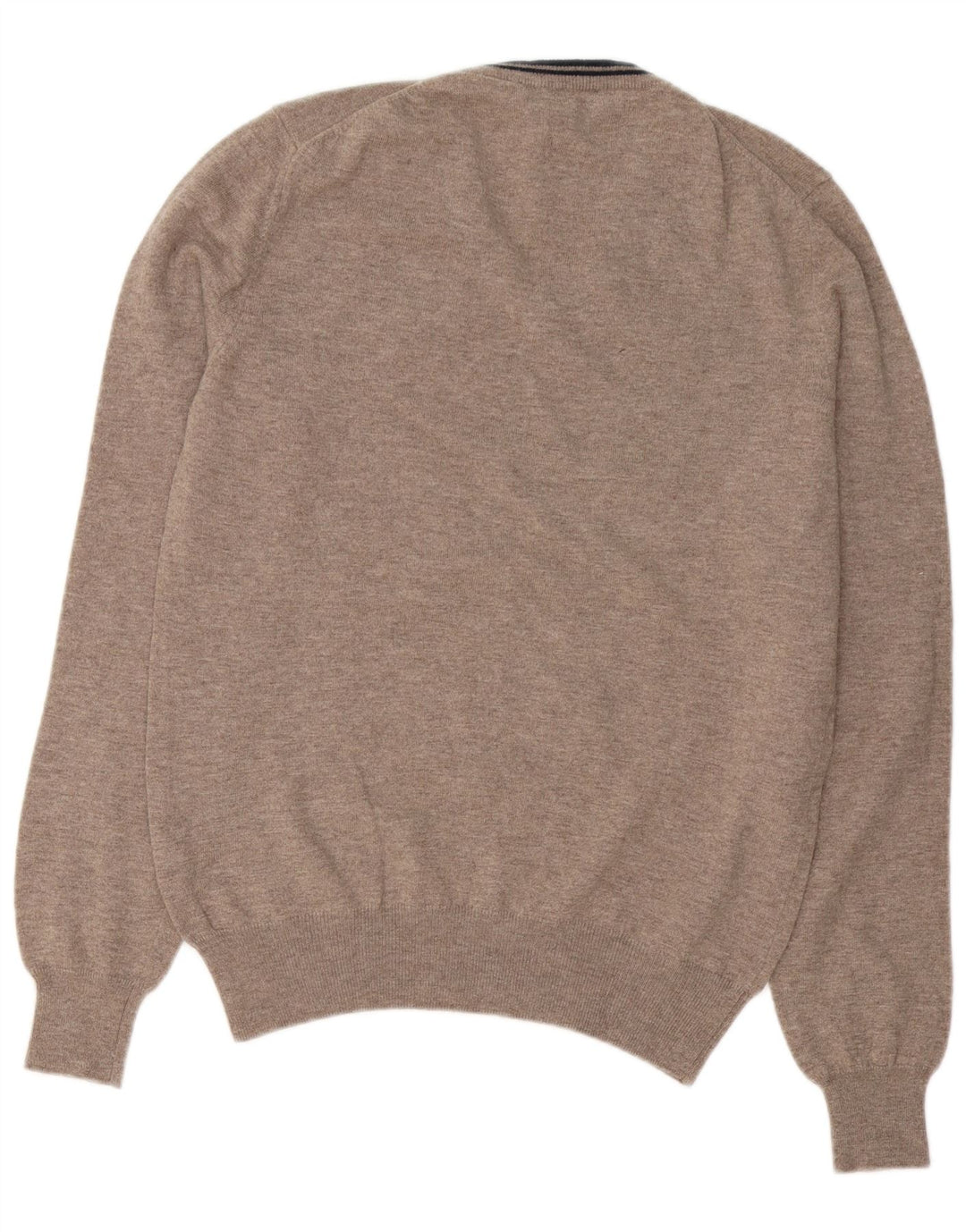 Pulover cu decolteu în V Fred Perry pentru bărbați, XL, lână maro cu pete