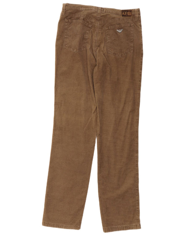 Pantaloni drepti din velur pentru femei Armani L32 L30 bumbac bej