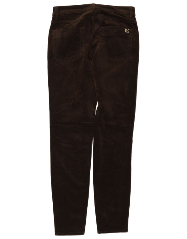 Luisa Spagnoli Pantaloni casual subțiri din catifea pentru femei IT 40 Small W27 L29 Maro