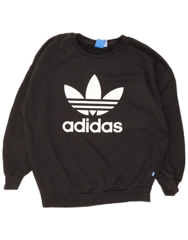 Pulover adidas pentru femei grafic supradimensionat UK 10 mic bumbac negru
