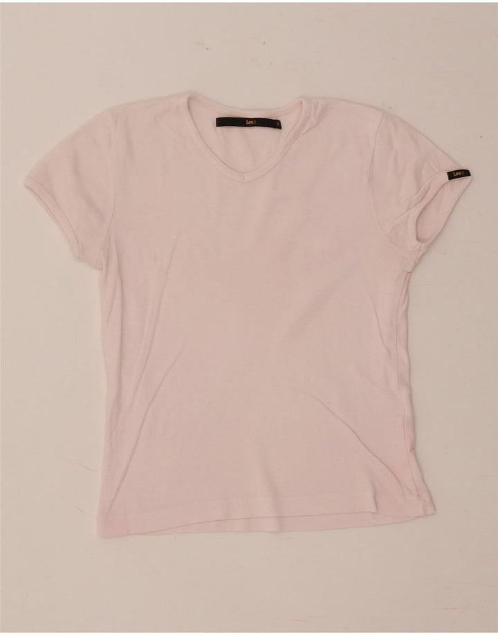 Tricou crop pentru femei LEE UK 12 Roz mediu
