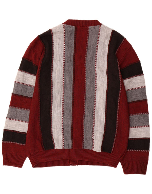 Cardigan Vintage pentru bărbați, mare, multicolor, cu dungi acrilice